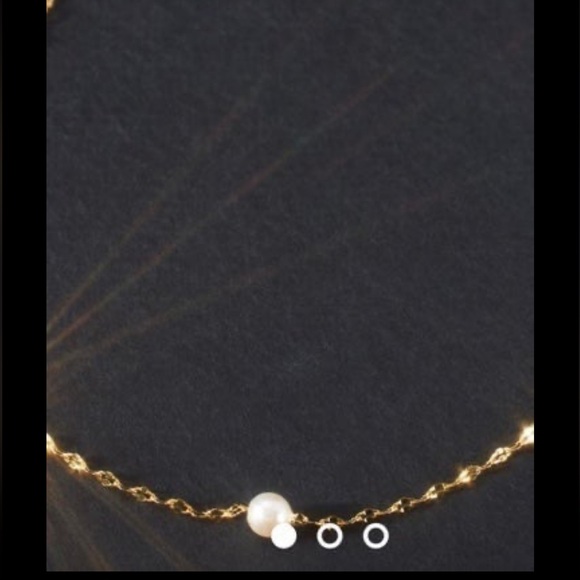 Anthropologie 14K Gold Delicate Pearl Necklace - Picture 3 of 4